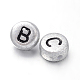 Silver Color Plated Acrylic Horizontal Hole Letter Beads UK-PB43C9070-2