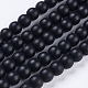 Synthetic Black Stone Beads Strands UK-G-R345-6mm-38-1-1