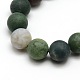 Frosted Natural Indian Agate Round Bead Strands UK-G-M063-10mm-01-2