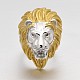 Lion Personalized Retro Men's 316 Stainless Steel Wide Band Finger Rings&nbsp;UK-RJEW-J066-18-19mm-1