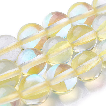 Synthetic Moonstone Beads Strands UK-G-F143-8mm-13-1