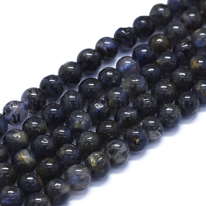 Natural Iolite Beads Strands UK-G-E561-16-6mm-1
