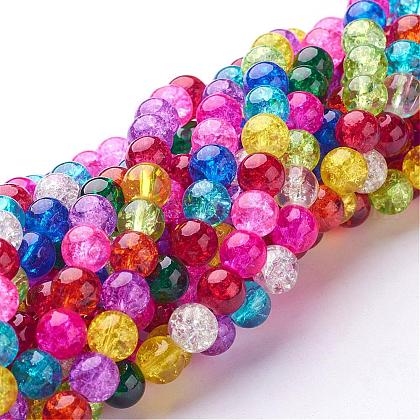 Crackle Glass Beads Strands UK-GGM003-1