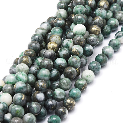 Natural Dioptase Round Beads Strands UK-G-E569-Q01-A-1