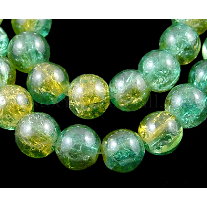 Crackle Glass Beads Strands UK-GGC10mm032Y-L-K-1