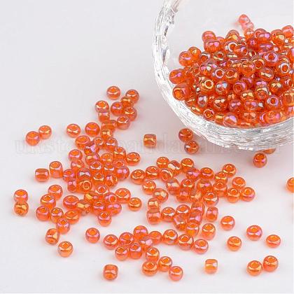 6/0 Transparent Rainbow Colours Round Glass Seed Beads UK-X-SEED-A007-4mm-169-1