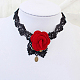 Retro Cloth Lace Short Gothic Flower Collar Necklaces UK-NJEW-JL082-04-K-2