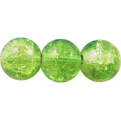 Crackle Glass Beads Strands UK-GGC10mmY-A34-K-1