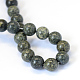 Natural Serpentine/Green Lace Stone Round Bead Strands UK-G-E334-6mm-14-3