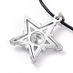Star Couples Leather Pendant Necklaces for Valentin's Day UK-NJEW-P127-018-K-3