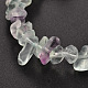 Chips Natural Fluorite Beaded Stretch Bracelets UK-BJEW-JB01826-01-2