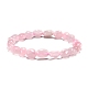 Natural Rose Quartz Bead Stretch Bracelets UK-BJEW-K213-01-1