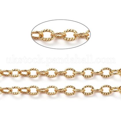 Brass Textured Cable Chains UK-CHC-G005-01G-1