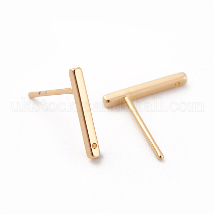 Brass Stud Earring Findings UK-X-KK-S345-252G-1