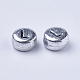 Silver Color Plated Acrylic Horizontal Hole Letter Beads UK-PB43C9070-L-3