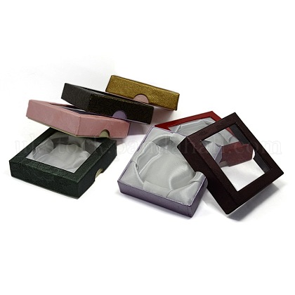 Square Shaped PVC Cardboard Satin Bracelet Bangle Boxes for Gift Packaging UK-CBOX-O001-01-1