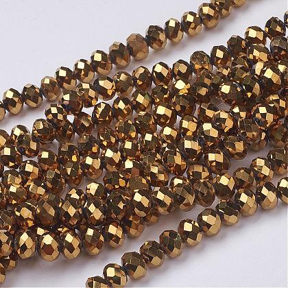 Electroplate Glass Beads Strands UK-GR6X8MMY-G-1