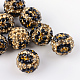Two-Tone Color Handmade Polymer Clay Disco Ball Beads UK-RB-R041-15-K-1