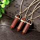 Bullet Synthetic Goldstone Pointed Pendant Necklaces UK-NJEW-BB00024-07-4