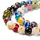 Round Handmade Millefiori Glass Beads Strands UK-LK-R004-81-3