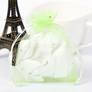 Rectangle Organza Bags with Glitter Sequins UK-OP-UK0004-10x12-09