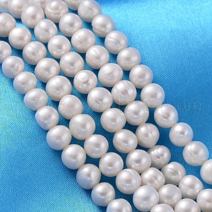 Natural Cultured Freshwater Pearl Beads Strands UK-PEAR-L001-F-07-1