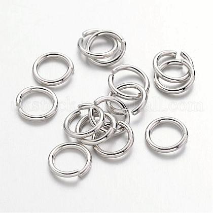 Platinum Plated Brass Round Open Jump Rings for Jewelry DIY&nbsp;UK-X-JRC7mm-NF-1