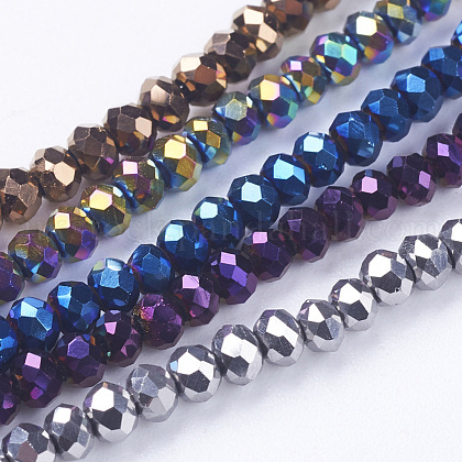 Electroplate Glass Beads Strands UK-EGLA-J025-FM1-1