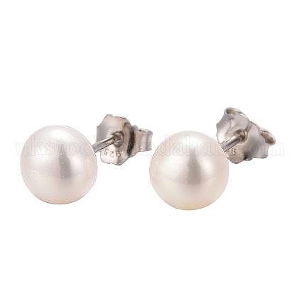 Valentine Presents for Her 925 Sterling Silver Ball Stud Earrings UK-EJEW-D029-6mm-2-1