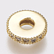 Brass Micro Pave Cubic Zirconia Bead Spacers UK-ZIRC-K074-11A-01G-2