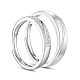 SHEGRACE Adjustable Frosted 925 Sterling Silver Couple Rings UK-JR245A-1