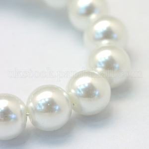 Baking Painted Pearlized Glass Pearl Round Bead Strands UK-HY-Q330-8mm-01