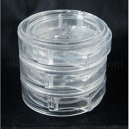 Clear Round Plastic Bead Containers with Lid UK-C061Y-K-1