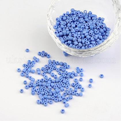 8/0 Opaque Colours Round Glass Seed Beads UK-X-SEED-A010-3mm-43B-1