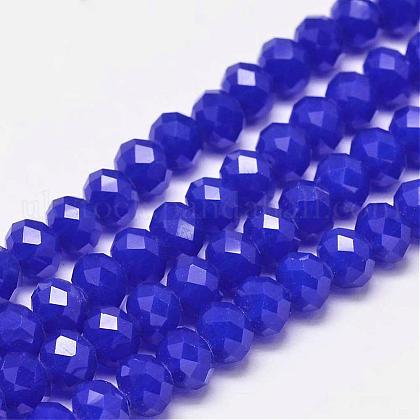 Faceted Rondelle Glass Beads Strands UK-X-GLAA-I033-8mm-22-1