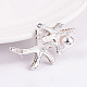 Alloy Crystal Color Rhinestone Starfish Safety Brooches UK-JEWB-L004-06S-K-2