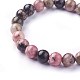 Natural Rhodonite Beads Stretch Bracelets UK-BJEW-F380-01-B16-3