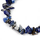 Unisex Chip Natural Lapis Lazuli Beaded Stretch Bracelets UK-BJEW-S143-07-3