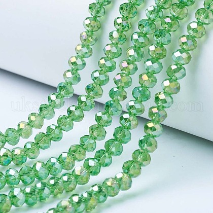 Electroplate Glass Beads Strands UK-EGLA-A034-T6mm-B11-1