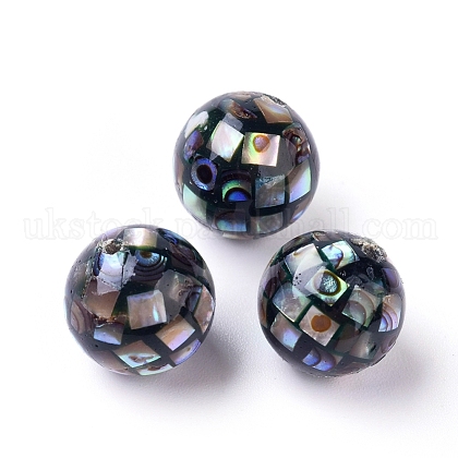 Natural Abalone Shell Mop Ball Beads UK-X-SSHEL-E437-1-1