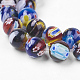 Handmade Millefiori Glass Beads Strands UK-LK-F011-01-6