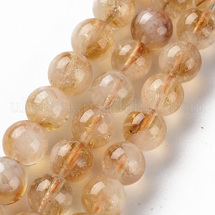 Natural Citrine Beads Strands UK-G-S362-105C-1