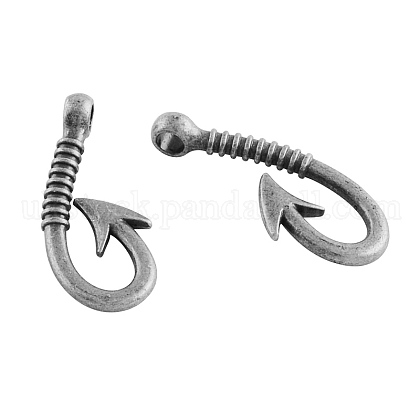Tibetan Style Alloy Hook Pendants UK-TIBEP-35679-AS-NR-K-1