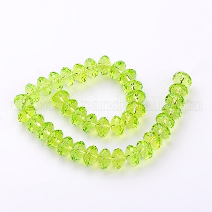 Faceted Rondelle Imitation Austrian Crystal Glass Bead Strands UK-G-PH0009-17-8x5mm-1