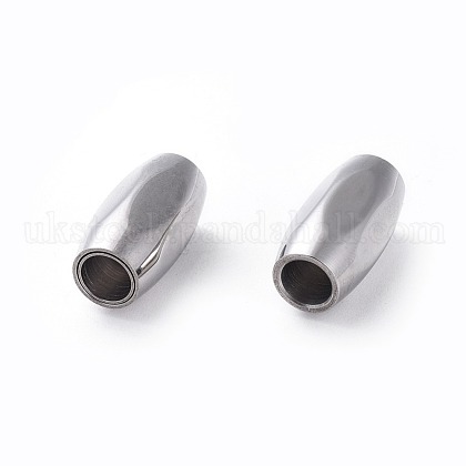 Barrel 304 Stainless Steel Magnetic Clasps UK-STAS-N014-18-6mm-1