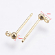 Brass Stud Earrings Findings UK-KK-G333-09G-NF-1