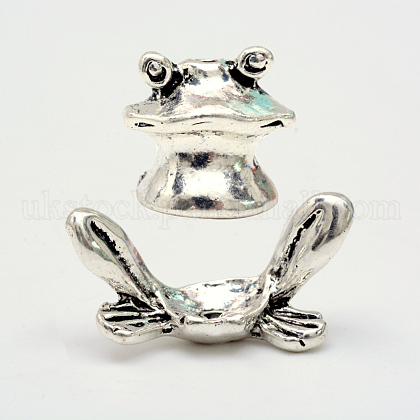 Frog Tibetan Style Alloy Beads UK-X-TIBE-R310-10AS-RS-1