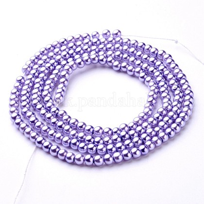 Glass Pearl Beads Strands UK-HY-4D-B25-1