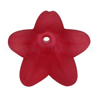 Red Frosted Transparent Acrylic Flower Beads UK-X-PLF018-11-1