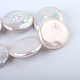 Flat Round Natural Baroque Pearl Keshi Pearl Beads Strands UK-PEAR-R015-16-3